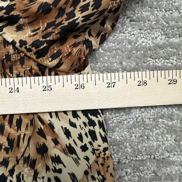 Vintage KOMITOR Coat Womens 3XL Brown Leopard Print Made in USA ILGWU 90s - Picture 8 of 9